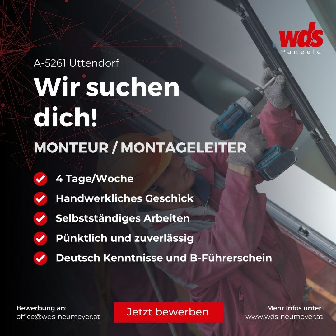 Stellenanzeige-Monteur-Montageleiter-WDS